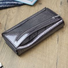 Gregorio Elegantní velká dámská kožená peněženka Runo, šedá