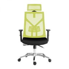 KUPŽIDLE Kancelářská ergonomická židle UNI — černá / zelená, nosnost 150 kg