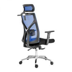 KUPŽIDLE Kancelářská ergonomická židle UNI — černá / modrá, nosnost 150 kg