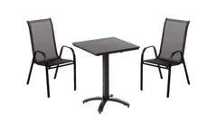 IWHOME Jídelní set REUS antracit + 2x židle VALENCIA 2 černá IWH-10150039