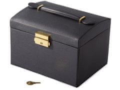 INTEREST Velkokapacitní šperkovnice ve tvaru kufříku - Barva černá.