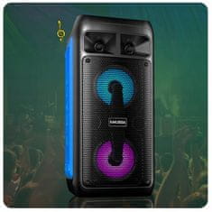 Kaku Bezdrátový reproduktor Bluetooth Karaoke LED, KSC-671 černá