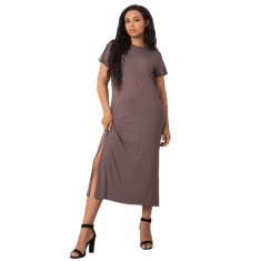BASIC FEEL GOOD Dámské šaty plus size NANETTE kávové RV-SK-6637.13X_366792 4XL