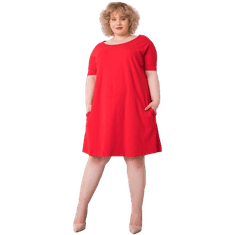 BASIC FEEL GOOD Dámské šaty s krátkými rukávy plus size BELLAMY červené RV-SK-6639.02X_364872 2XL