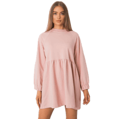 BASIC FEEL GOOD Dámské šaty s dlouhým rukávem BELLEVUE růžové RV-SK-7247.15P_379122 S-M