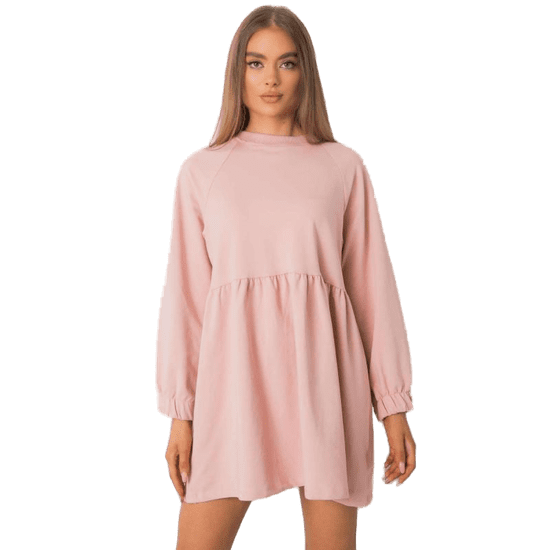 BASIC FEEL GOOD Dámské šaty s dlouhým rukávem BELLEVUE růžové RV-SK-7247.15P_379122