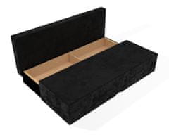 Čalounictví Králík Rozkládací pohovka Karin s pružinovou matrací 16 cm, černá, základní