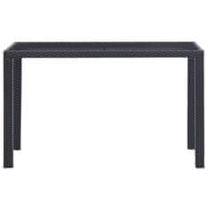 shumee Zahradní stůl černý 123 x 60 x 74 cm polyratan