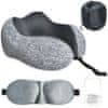 Cestovní sada 3D maska na spaní šedá ISO