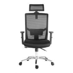 KUPŽIDLE Kancelářská ergonomická židle SCALA — černá, nosnost 150 kg