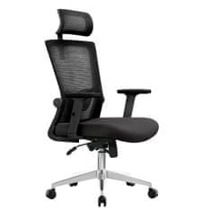 KUPŽIDLE Kancelářská ergonomická židle ALEXA — černá, nosnost 130 kg
