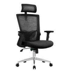KUPŽIDLE Kancelářská ergonomická židle ALEXA — černá, nosnost 130 kg