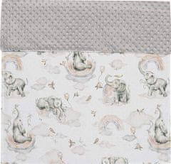 NEW BABY Dětská deka z Minky New Baby Sloníci bílo-šedá 80x102 cm