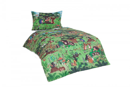 Matějovský povlečení Krtek v lese Bavlna deluxe Rozměr: 140 x 200 cm, 70 x 90 cm