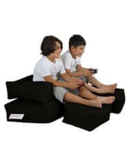 Atelier Del Sofa Zahradní sedací vak Kids Double Seat Pouf - Black, Černá