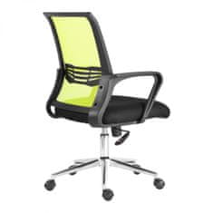 KUPŽIDLE Kancelářská otočna židle JASMINE — látka, síť, žluto-zelená