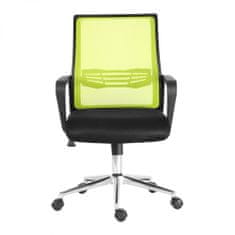 KUPŽIDLE Kancelářská otočna židle JASMINE — látka, síť, žluto-zelená