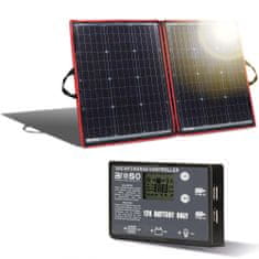 Aroso Solární panel rozkládací přenosný s PWM regulátorem 110W 12V/24V 106x73cm - do auta / na kempování