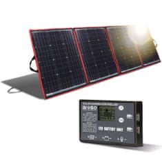 Aroso Solární panel rozkládací přenosný s PWM regulátorem 220W 12V/24V 212x73cm - do auta / na kempování