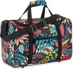 ZAGATTO Dámská cestovní taška s květinovým vzorem, cestovní taška s ochrannými nožičkami, taška pro RYANAIR/WIZZAIR a další letecké společnosti, prostorná cestovní taška s upevněním na kufr, 40x20x25 / ZG769