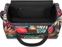 ZAGATTO Dámská cestovní taška s květinovým vzorem, cestovní taška s ochrannými nožičkami, taška pro RYANAIR/WIZZAIR a další letecké společnosti, prostorná cestovní taška s upevněním na kufr, 40x20x25 / ZG769