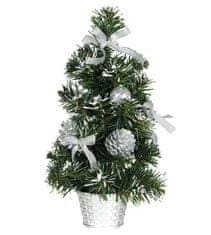 Guirca Vánoční stromek v květináči stříbrný umělý 30cm