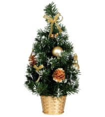 Guirca Vánoční stromek v květináči zlatý umělý 30cm