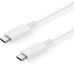 C-Tech kabel USB-C 3.2, M/M, 20Gbps, PD 100W, 1m. bílá