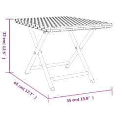 shumee Skládací stolek hnědý 45 x 35 x 32 cm polyratan