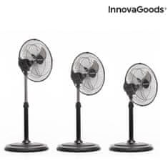 InnovaGoods Oscilační stojanový ventilátor, otáčení 360°, 60 W, černý