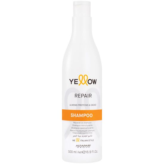 Alfaparf Milano Yellow Repair je regenerační šampon pro poškozené vlasy, hloubkově regeneruje a vyživuje vlasy, 500ml