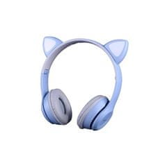 Zaparkorun.cz Bezdrátová LED sluchátka Cat Ears, světle modrá