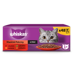 Whiskas kapsičky klasický výběr ve šťávě pro dospělé kočky 48x 85g