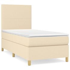 Petromila Box spring postel s matrací krémová 90x190 cm textil