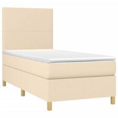 Petromila Box spring postel s matrací krémová 90x190 cm textil