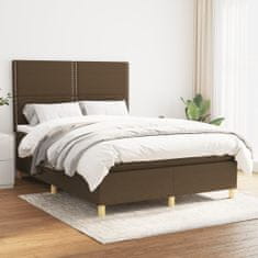 Petromila Box spring postel s matrací tmavě hnědá 140x190 cm textil