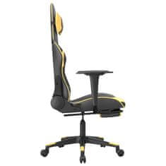 Vidaxl Herní židle s podnožkou černá a zlatá umělá kůže