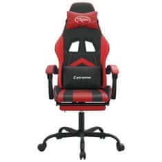 shumee Herní židle s podnožkou černá a červená umělá kůže