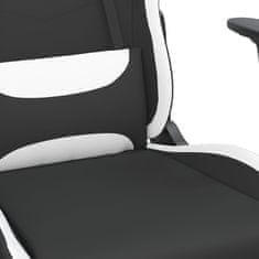 shumee Herní židle s podnožkou černá a bílá textil