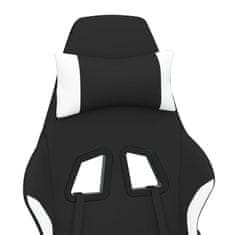 shumee Herní židle s podnožkou černá a bílá textil
