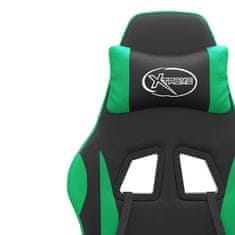 Vidaxl Otočná herní židle černá a zelená umělá kůže