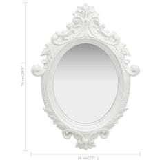 Greatstore Nástěnné zrcadlo zámecký styl 56 x 76 cm bílé