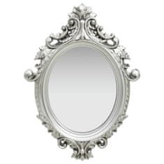 Greatstore Nástěnné zrcadlo zámecký styl 56 x 76 cm stříbrné