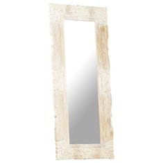 shumee Zrcadlo bílé 110 x 50 cm masivní mangovníkové dřevo