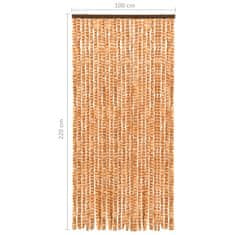 Greatstore Závěs proti hmyzu okrovo-bílý 100 x 220 cm Chenille