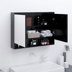 Greatstore Koupelnová skříňka se zrcadlem 80 x 15 x 60 cm MDF antracitová
