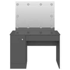 Greatstore Kosmetický stolek s LED světly 110 x 55 x 145 cm MDF šedý