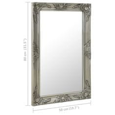 Petromila Nástěnné zrcadlo barokní styl 50 x 80 cm stříbrné