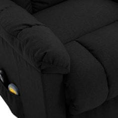 Vidaxl Zvedací masážní polohovací křeslo černé textil