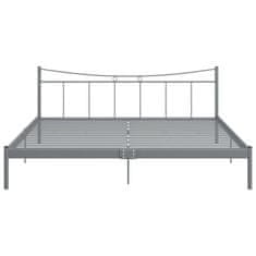 Vidaxl Rám postele šedý kov a překližka 200 x 200 cm